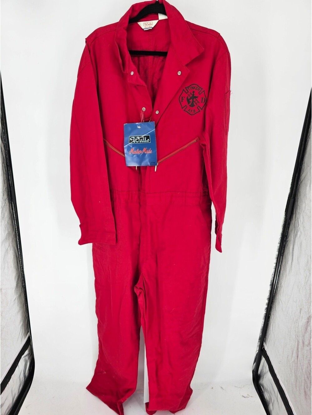 NEW Walls Master Made Men's Coveralls Red Long Sleeve Size 50 Tall